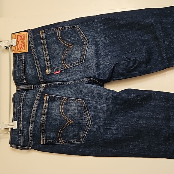 Levi's boyfriend cropped jeans mid rise dark wash slim leg size W27 - Picture 6 of 16